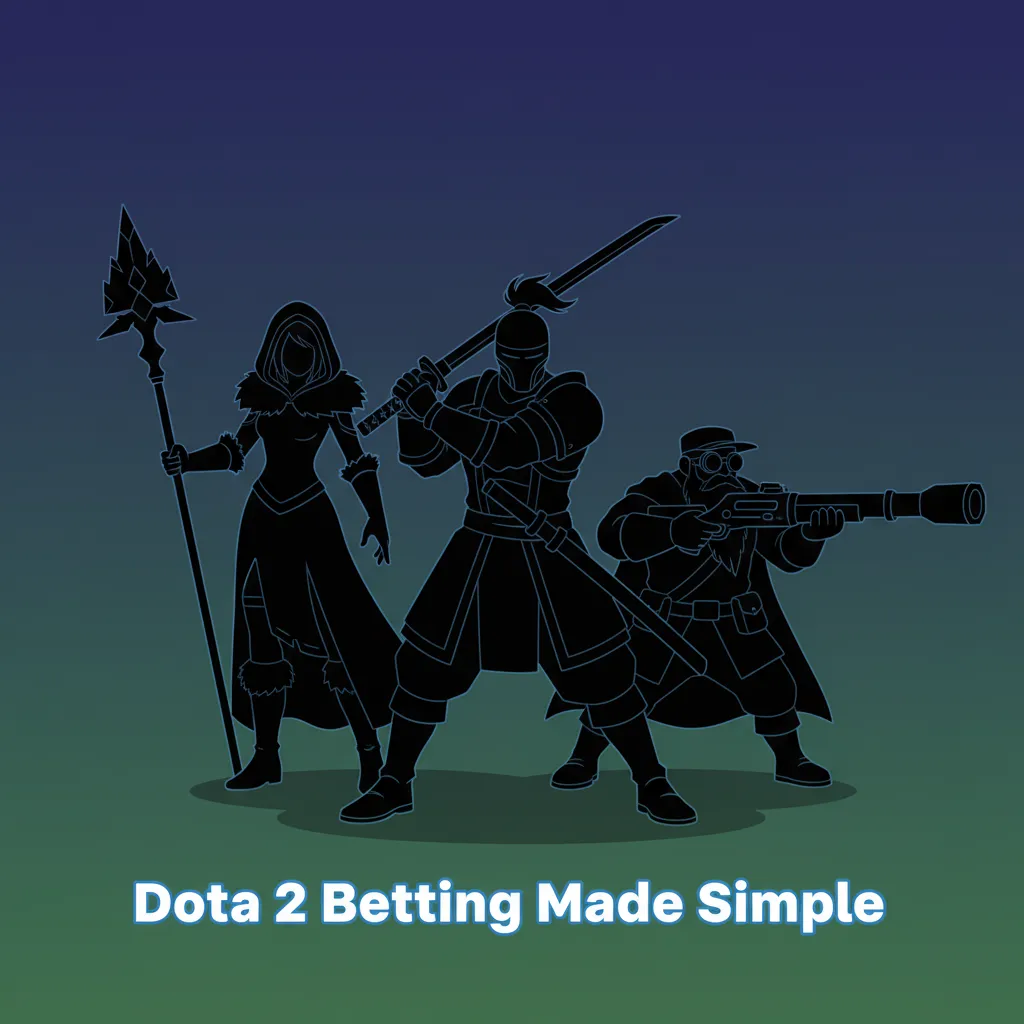 Dota 2 betting graphic with live odds, markets (winner, maps, props), and logos for TI, Riyadh Masters, ESL One, DreamLeague.