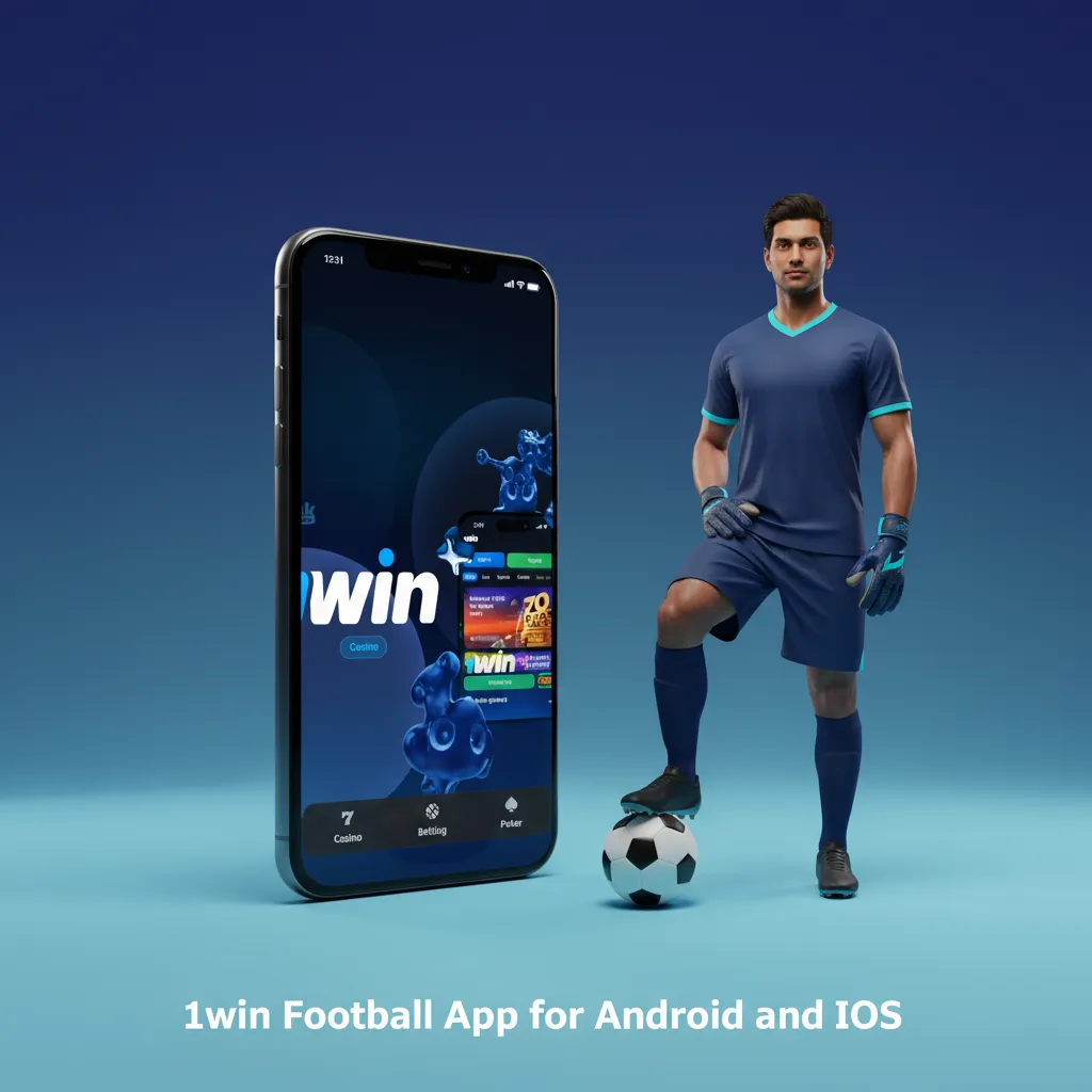 1win Football app on Android and iOS phones showing live odds, betslip, cash out, and goal alerts.