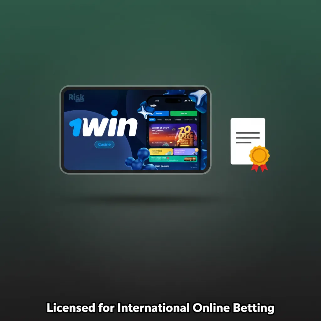 1win Curacao eGaming license badge since 2018, global online betting with responsible play and data protection.