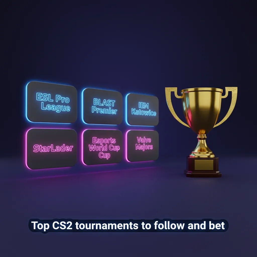 Top CS2 tournaments to bet on: ESL Pro League, BLAST, IEM Katowice, IEM Cologne, Valve Majors, Esports World Cup, CCT.