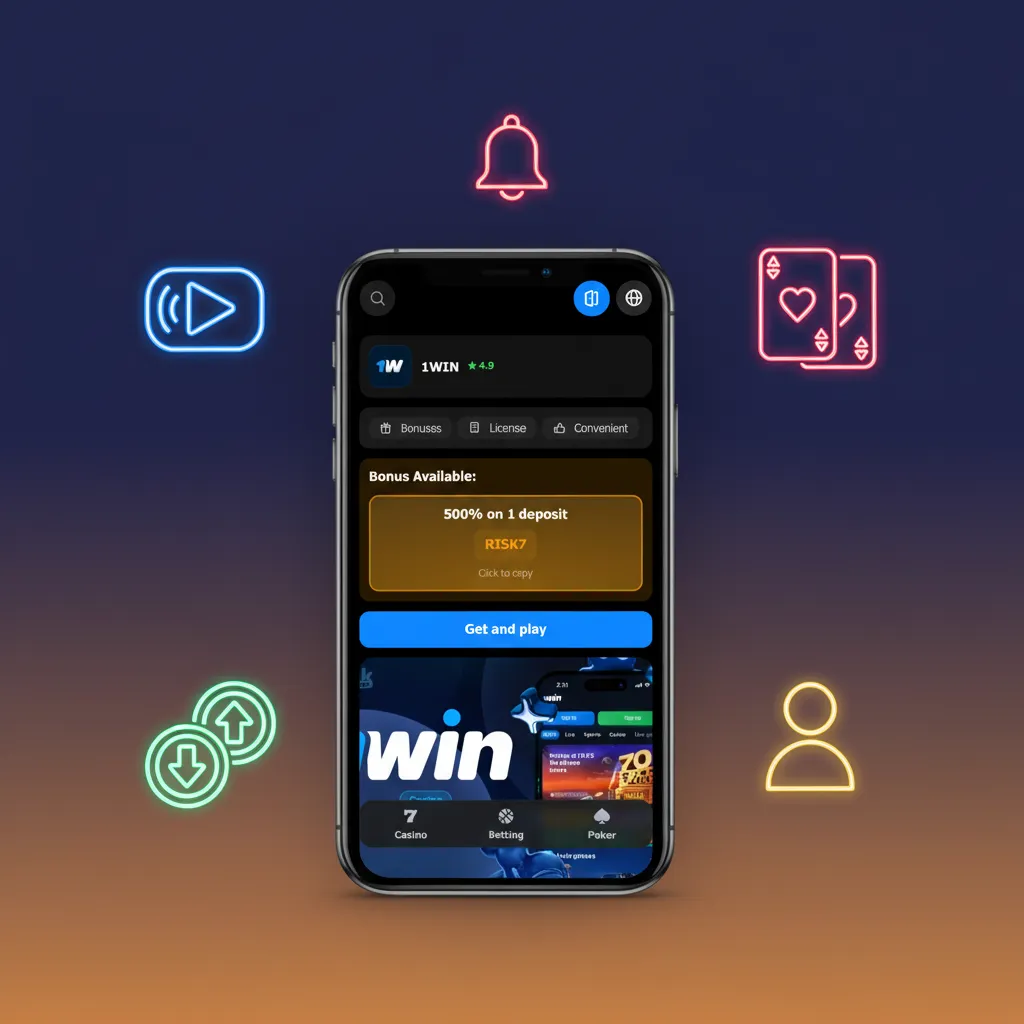 1win iOS app: INR, UPI/NetBanking, live cricket, early cashout, casino games, Face/Touch ID, web push alerts, 24/7 support.