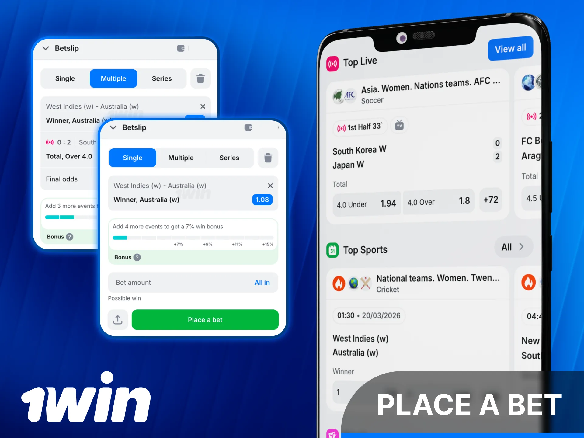 Learn how to place a bet in the 1win Android App.