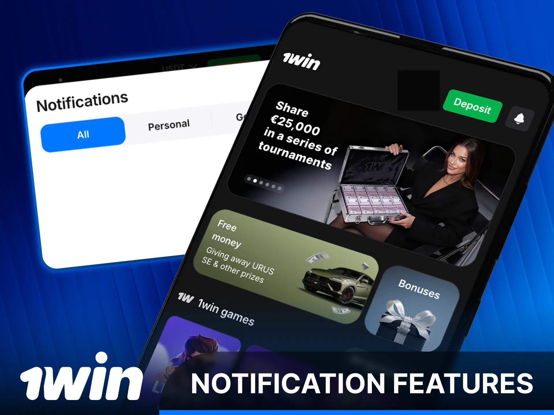 Stay updated with important Notification features in the 1win Android App.