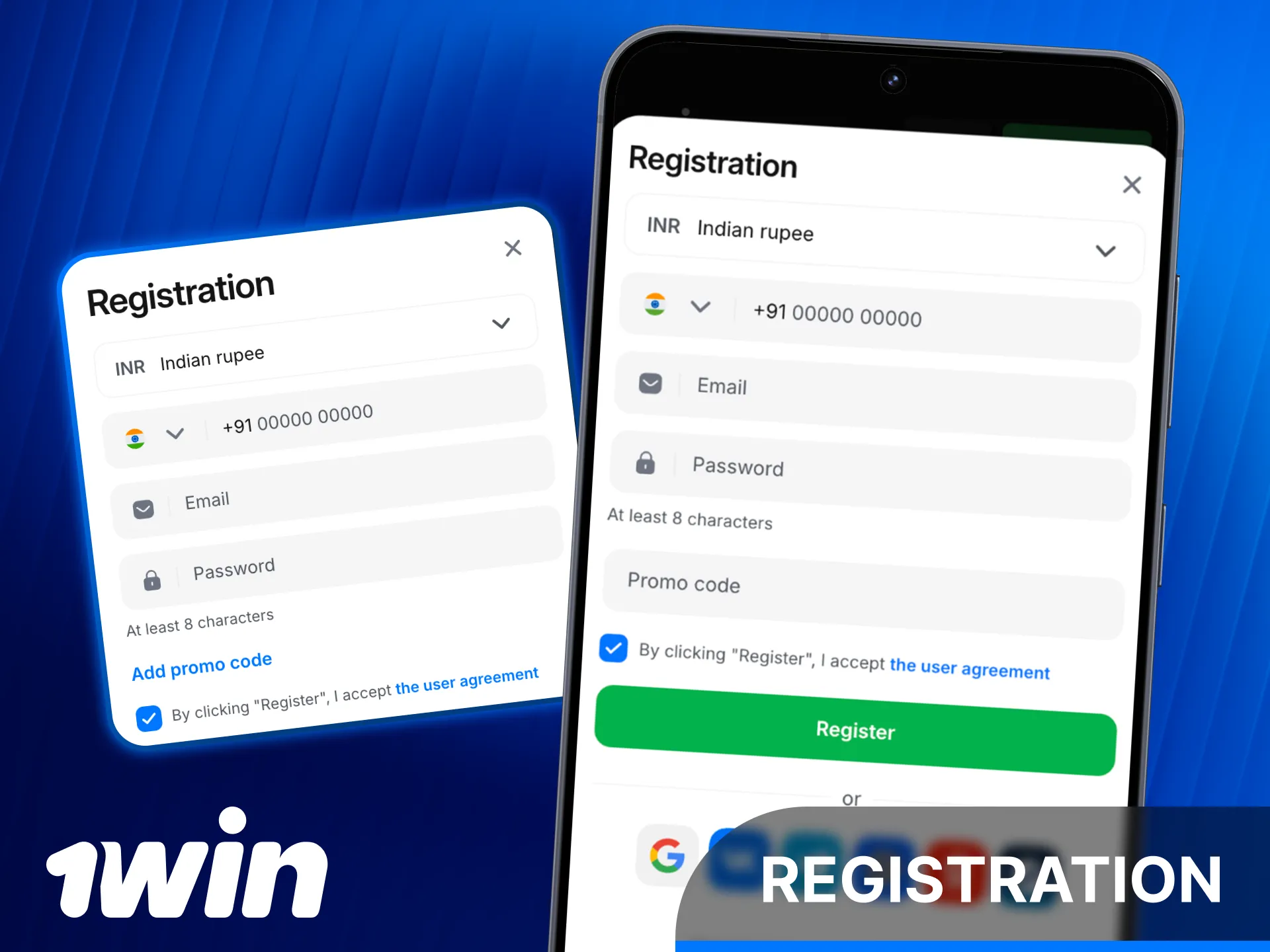 Register your new account using the 1win Android App today.