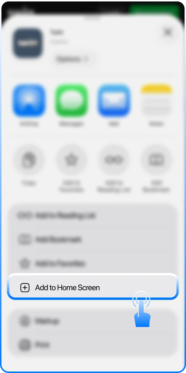 Choose the PWA installation function for the 1Win App.