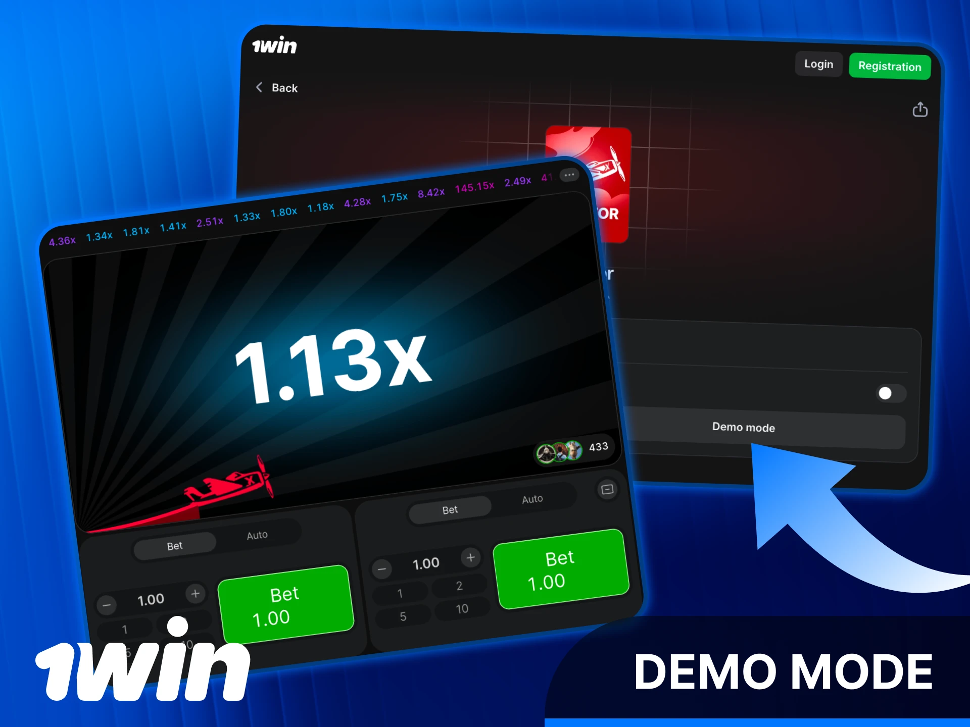 Try the free Aviator game demo at 1win India now.