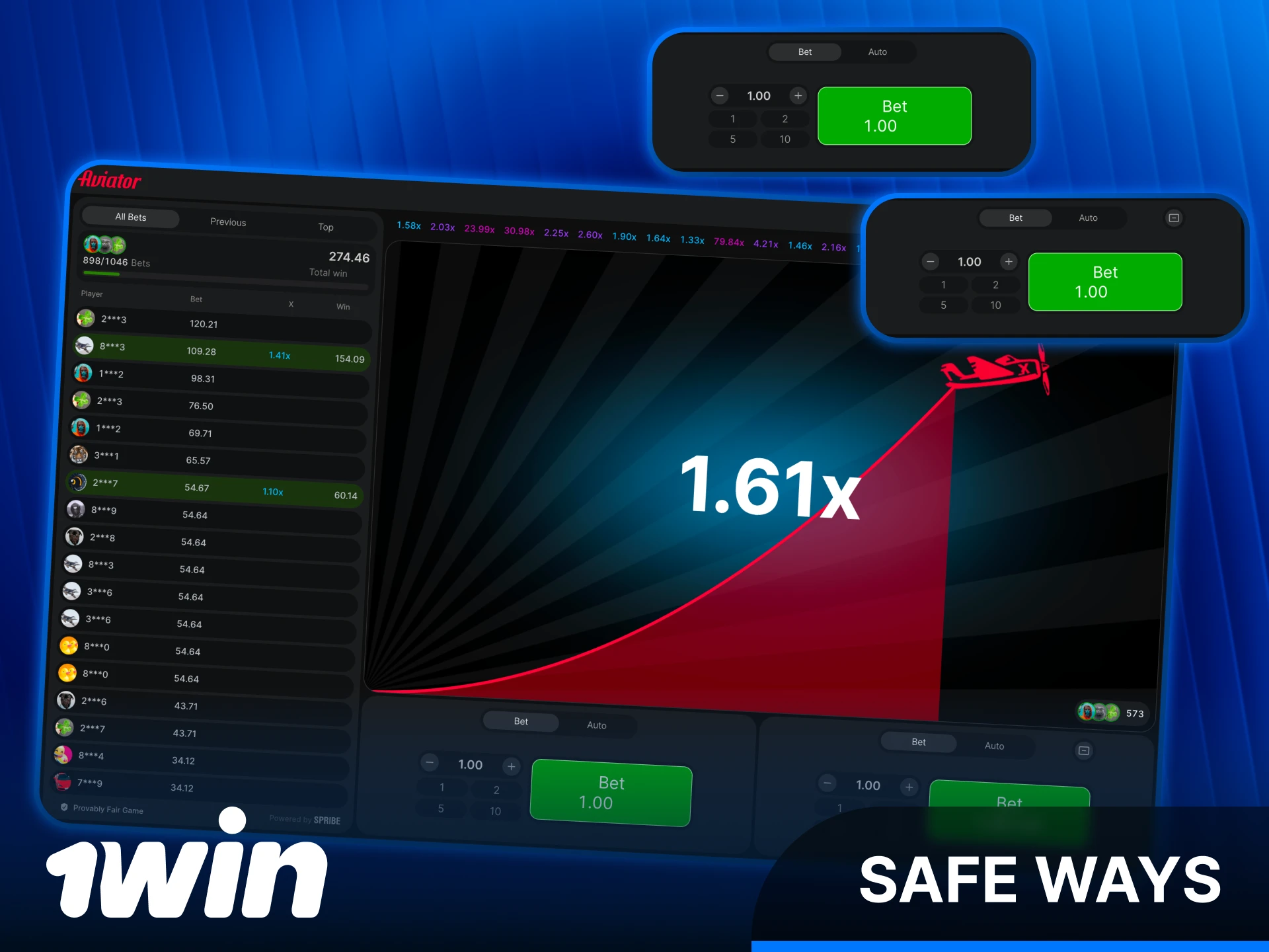 Use safe strategies to play the Aviator game at 1win India.