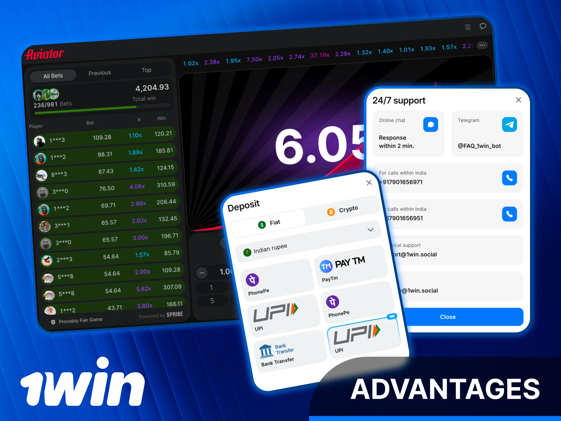 Explore the best Aviator game lobby available at 1win India.