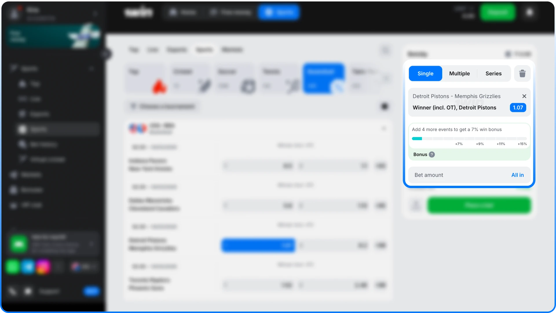 Enter your basketball stake and review potential basketball returns at 1win.