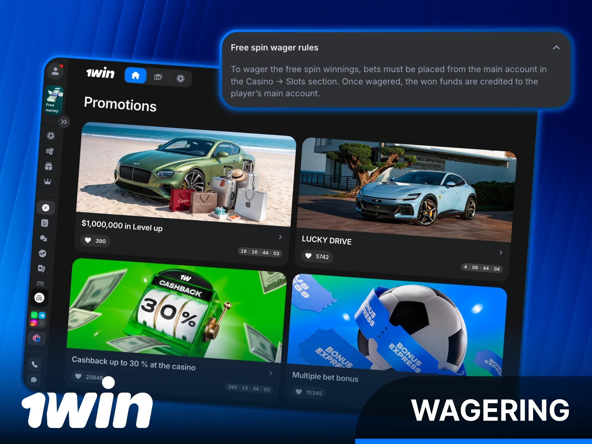 Follow the 1win Bonus wagering steps to unlock your funds.