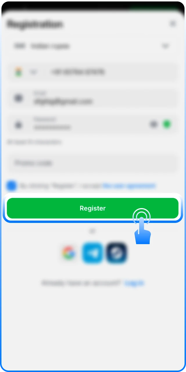 Complete the 1win cricket registration to place your first bet.