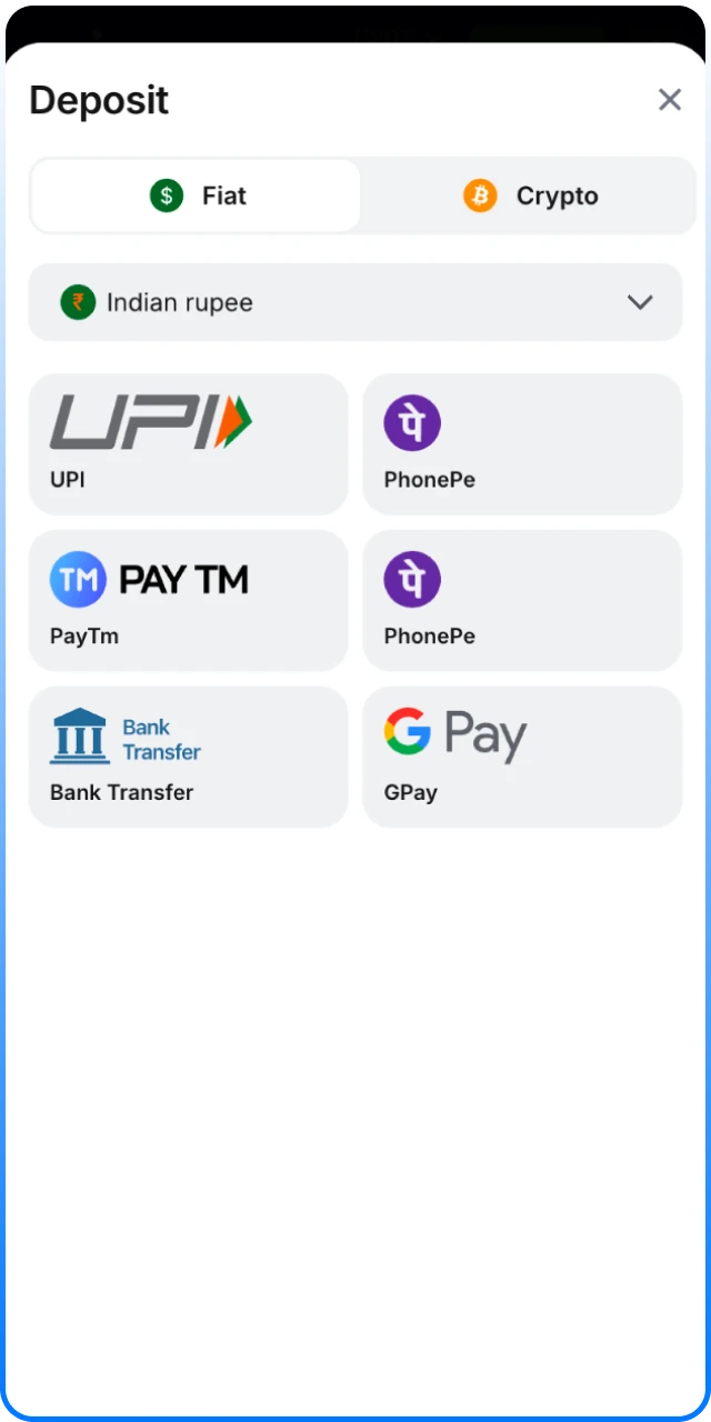 Open the cashier to deposit INR for 1win CS2.