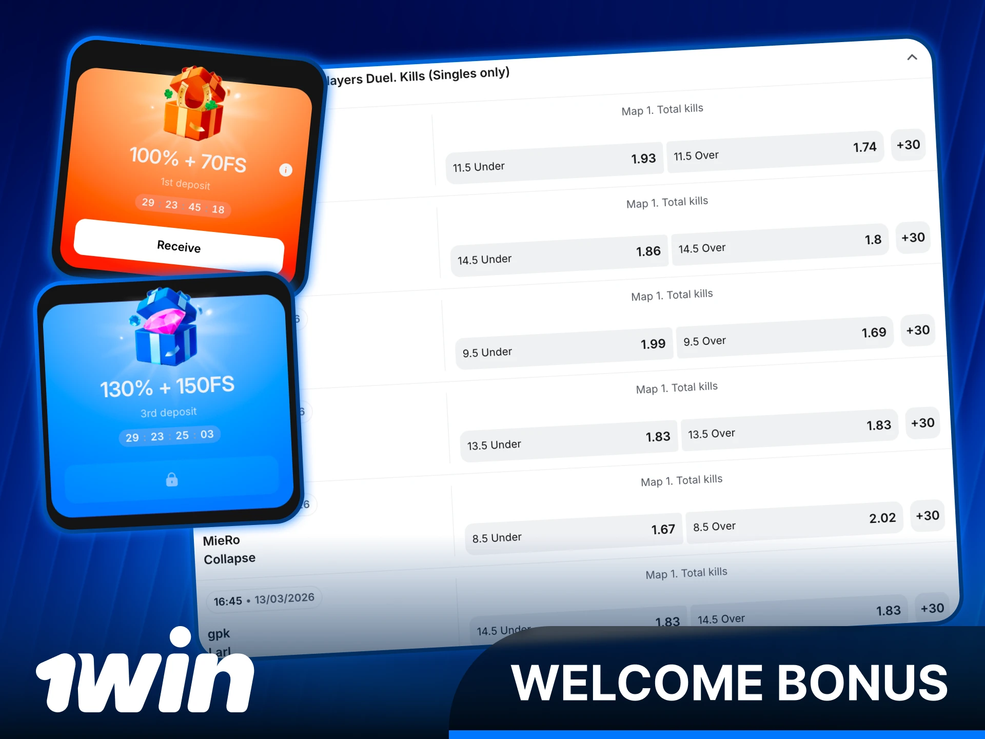 Claim a generous 1win welcome bonus to play Dota 2 markets.