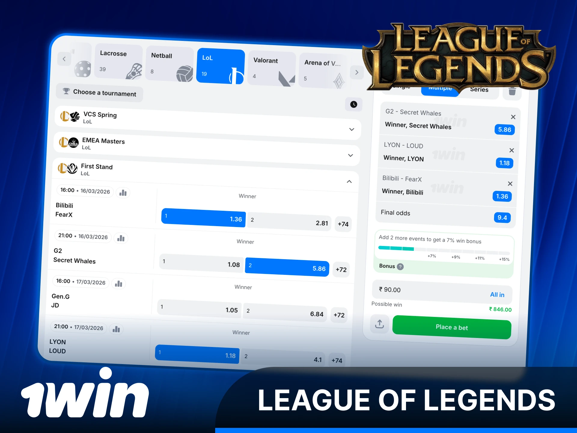 Use expert League of Legends insights for successful betting at 1win.