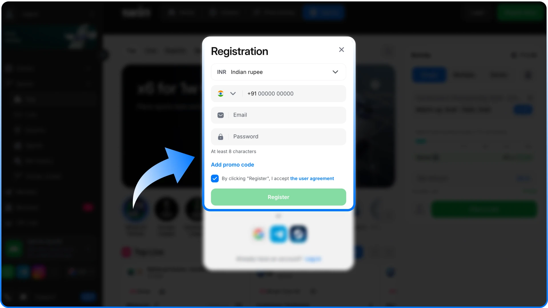 Sign in to your 1win Formula 1 profile to start.