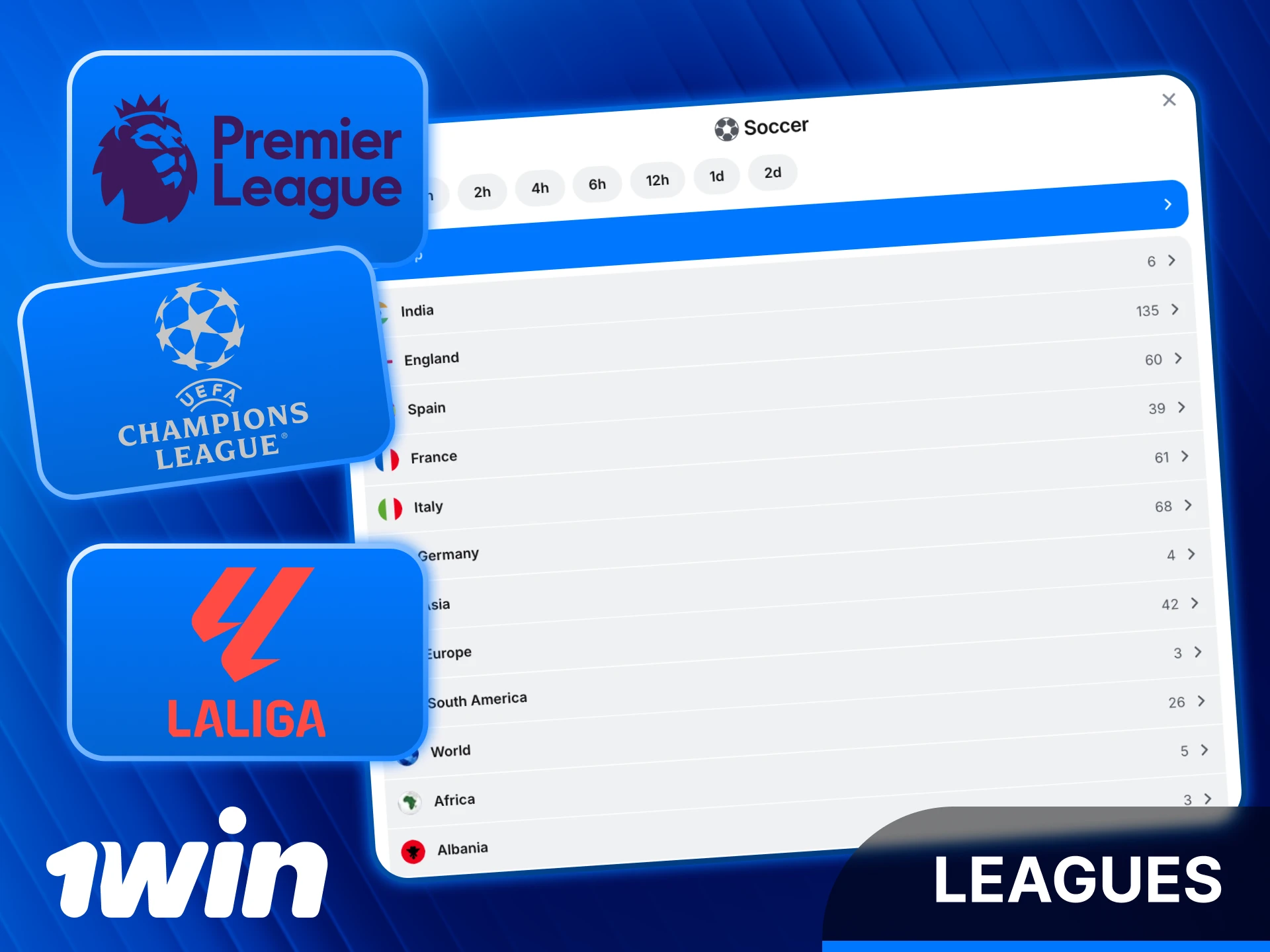 Bet on top Football leagues and tournaments via 1win India.