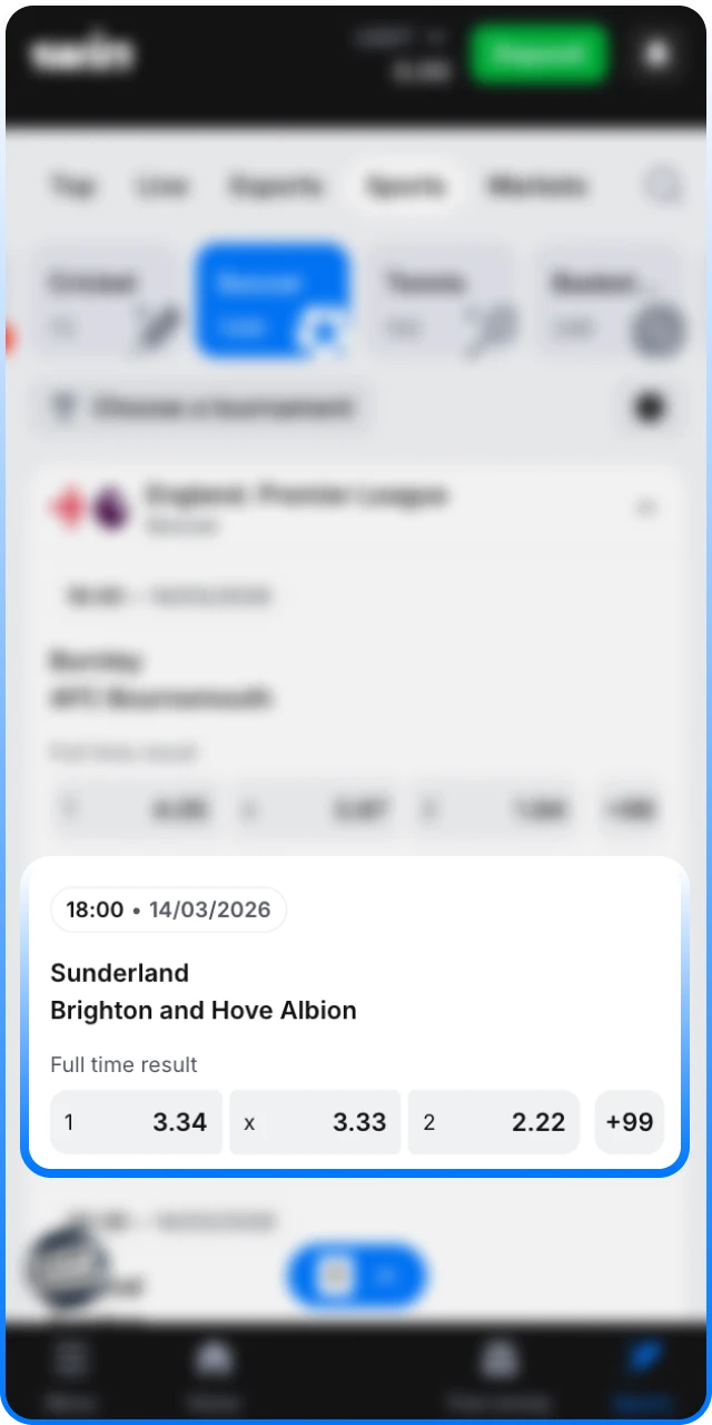 Compare different Football markets available at 1win for better odds.