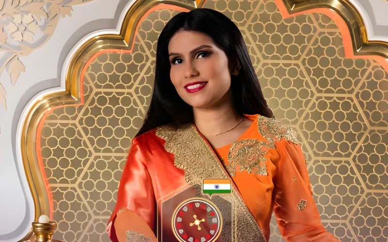 Play with native dealers in Hindi Roulette at 1win.