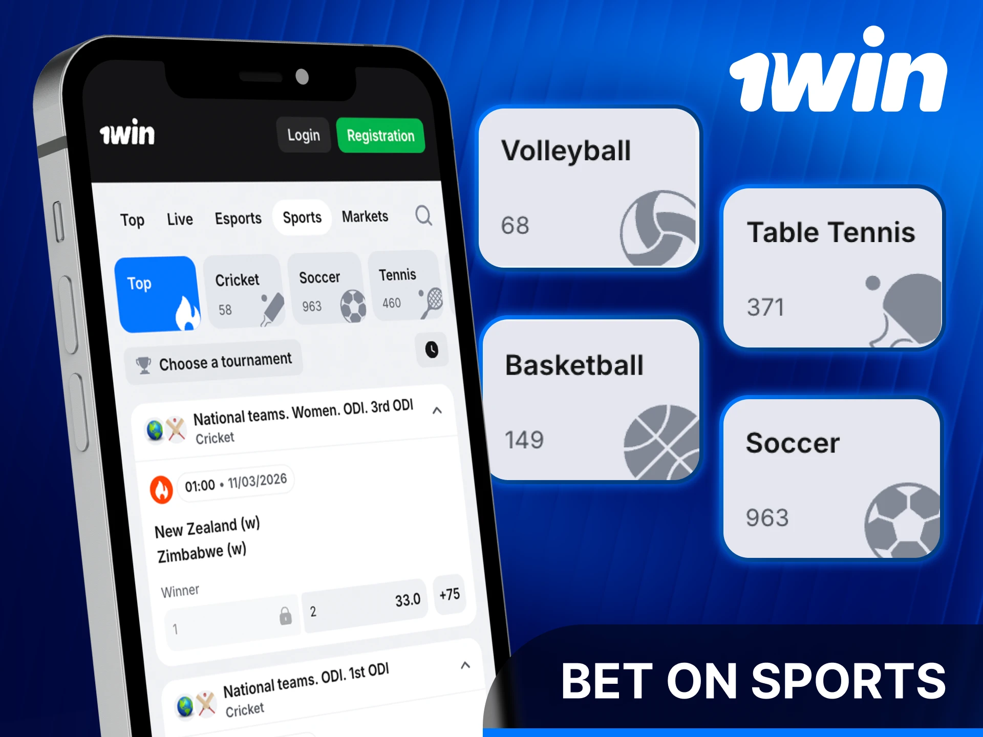 Start to bet on sports using the official 1Win App.