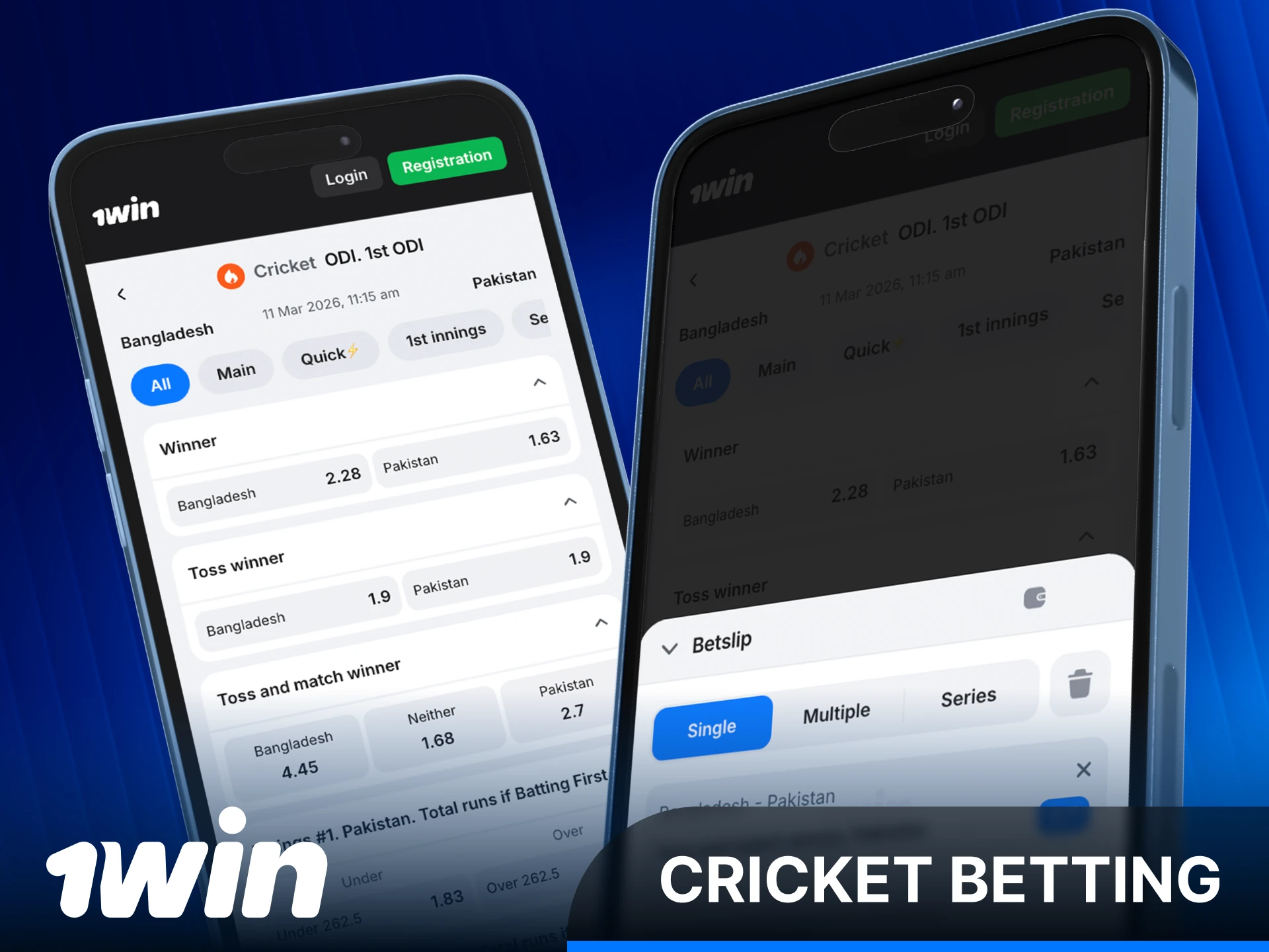 Enjoy seamless cricket betting on your mobile with the 1Win App.
