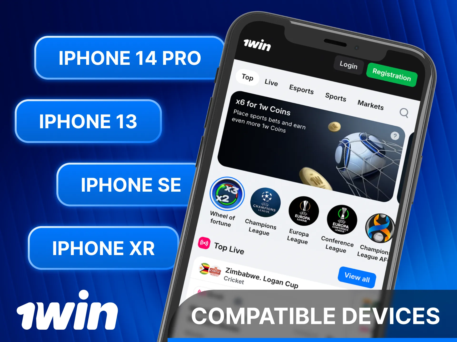 View the list of compatible iOS devices for the 1Win App.