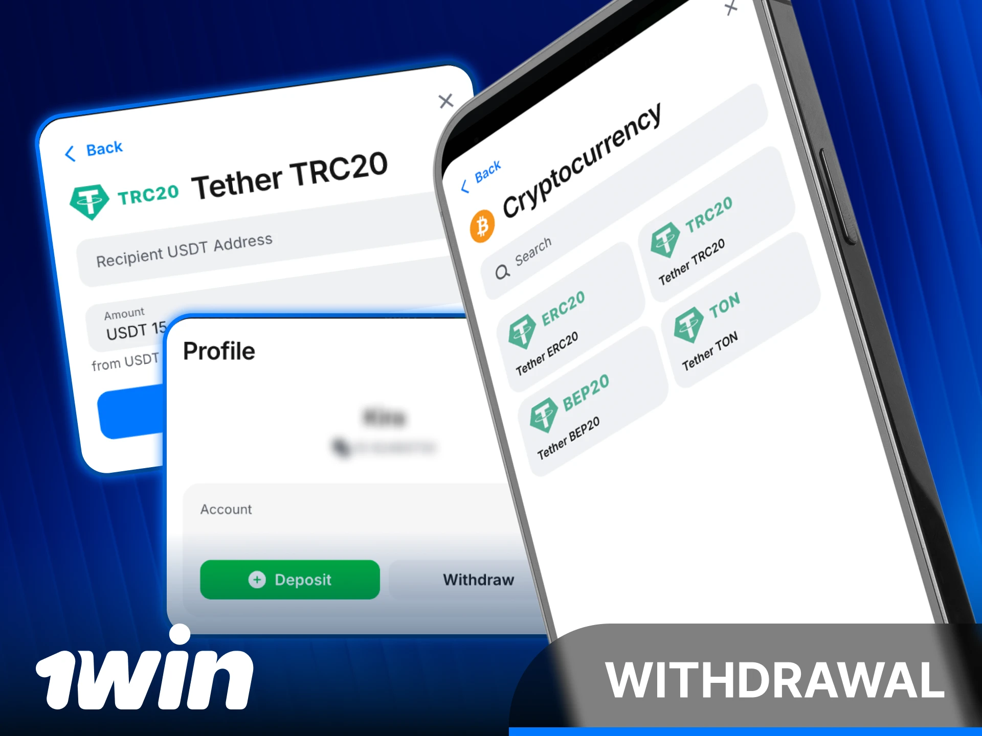 Request a quick withdrawal on your mobile via 1Win App.