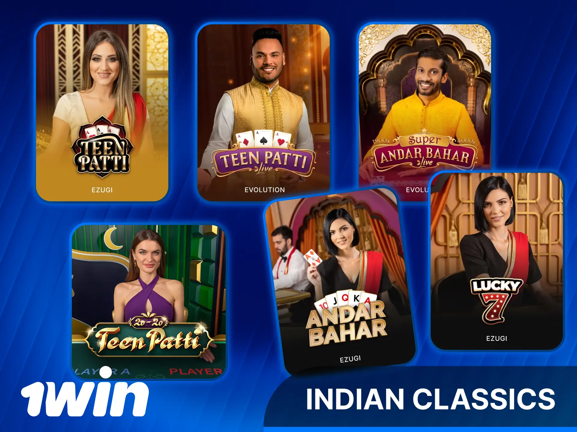 Experience Live Casino Indian Classics like Andar Bahar at 1win.