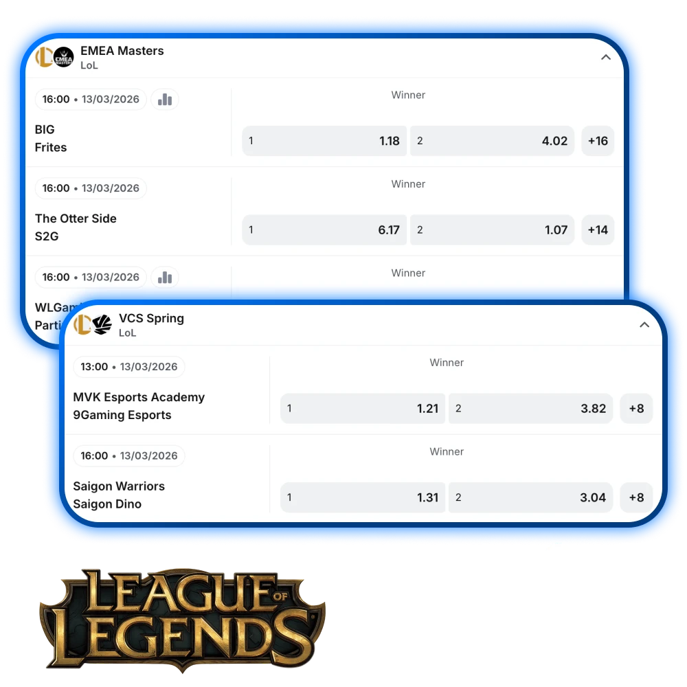 Start your League of Legends betting journey at 1win India.