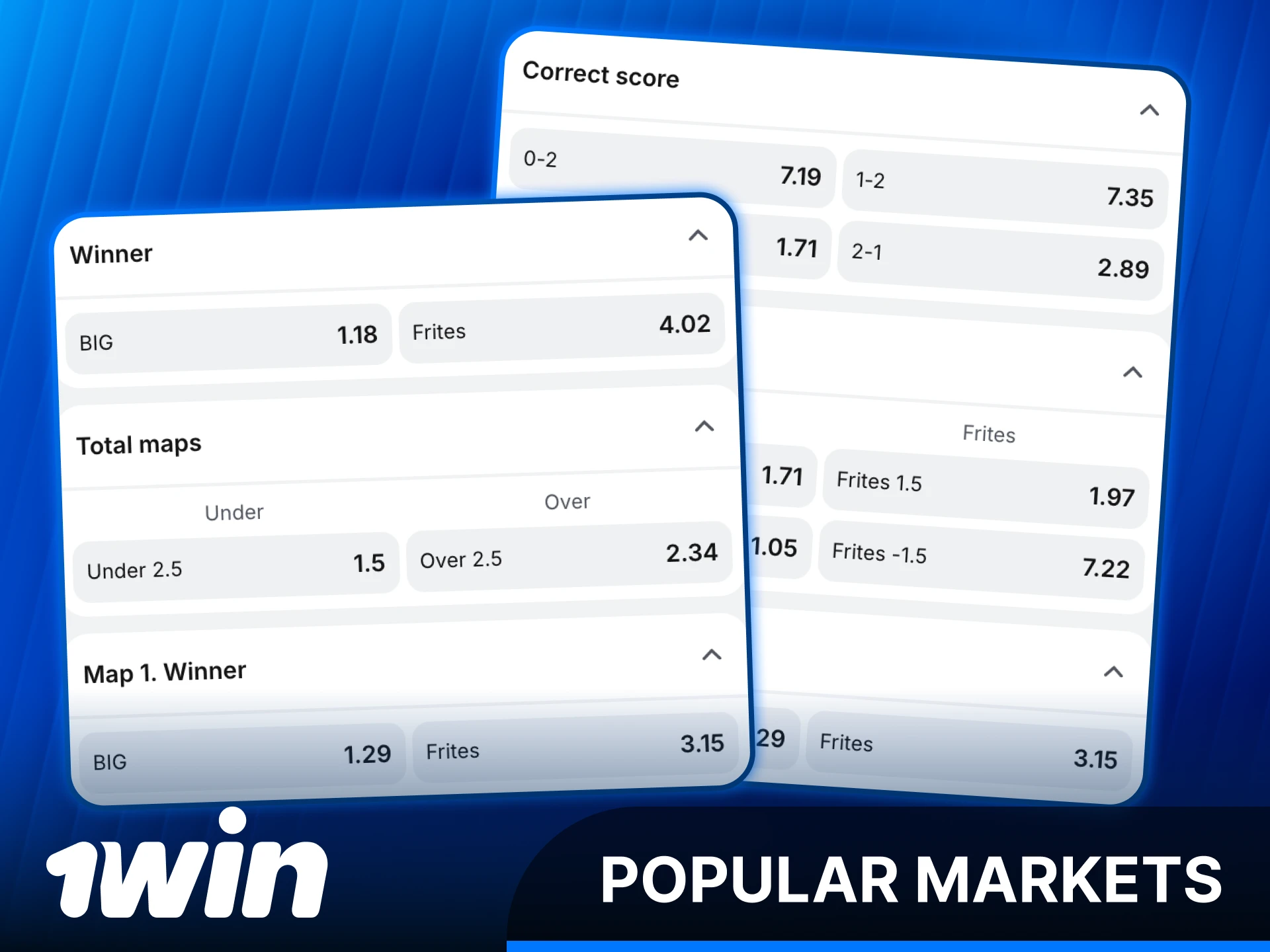 Explore popular League of Legends betting markets available at 1win.
