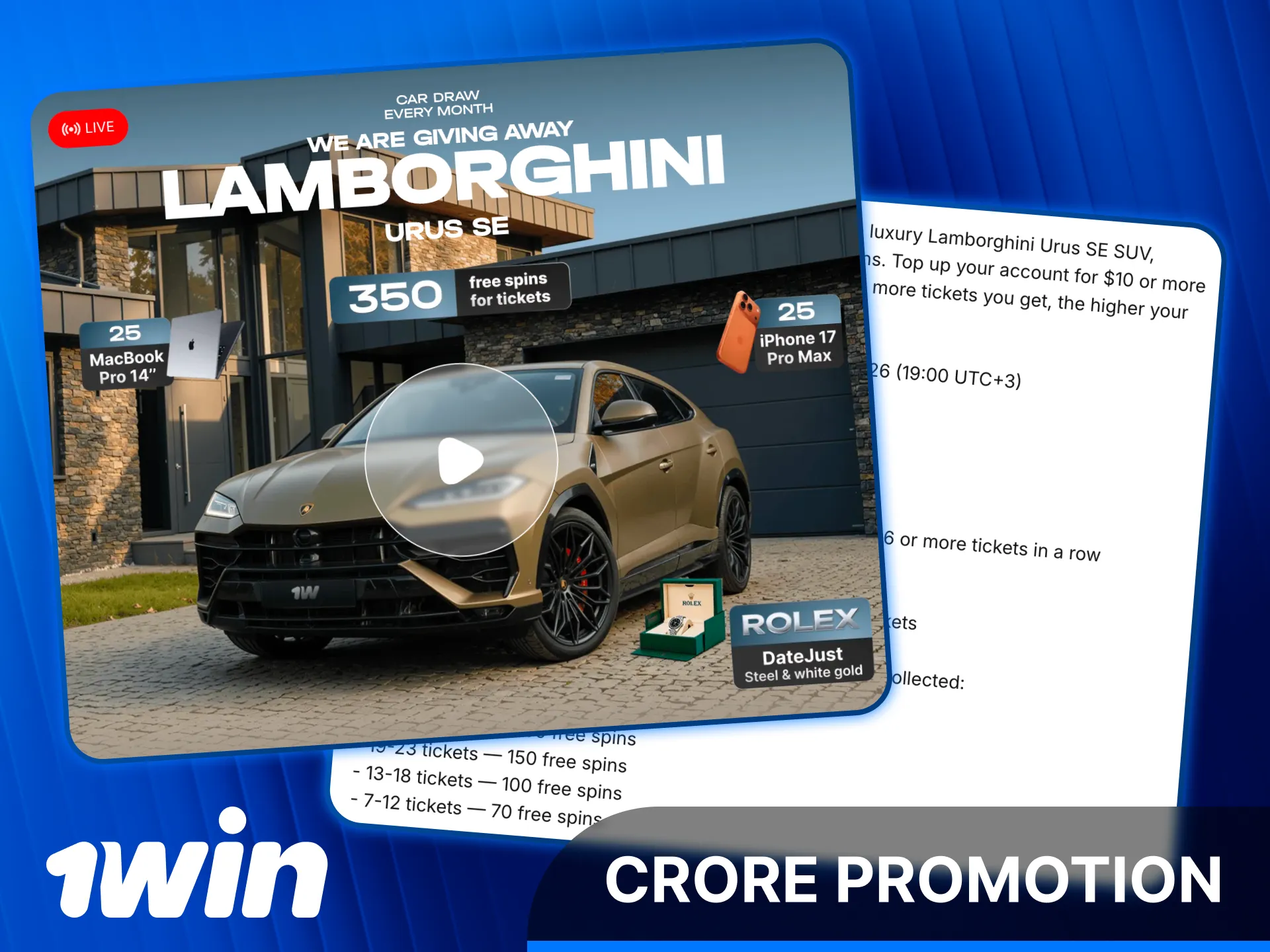 Learn more about Crore Promotion 1win online casino.