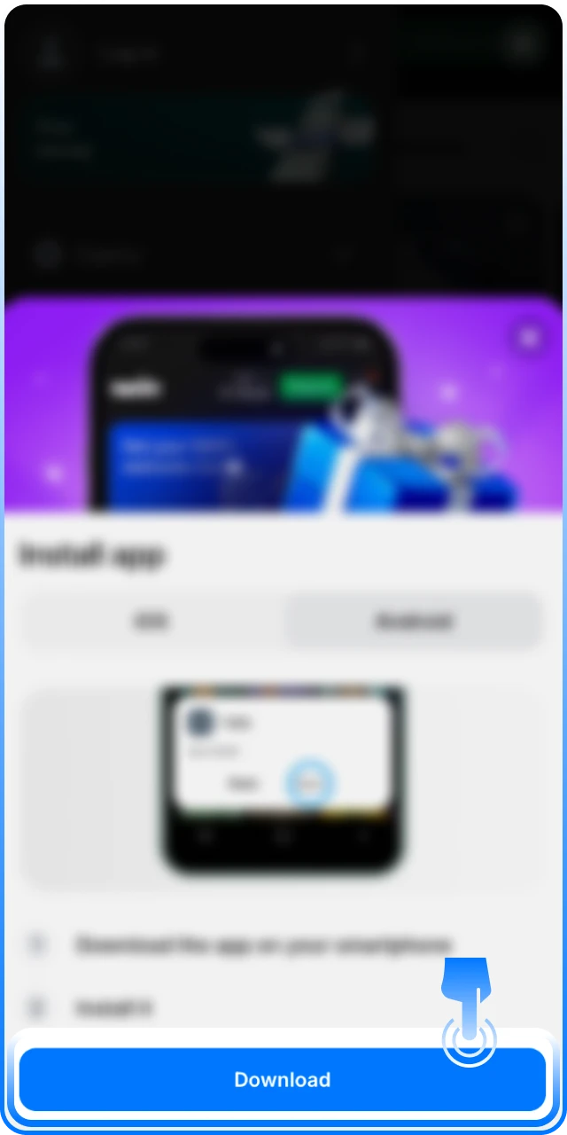 Download the 1Win Android APK file to your mobile device.