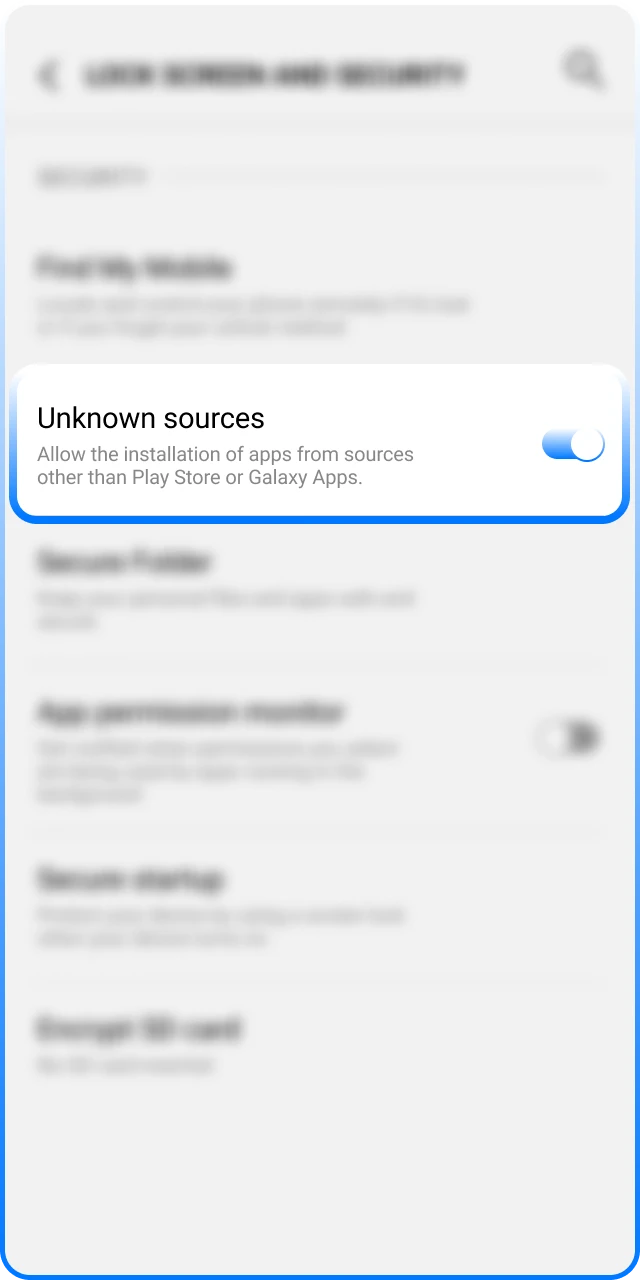 Change your Android settings to allow the 1Win app installation.