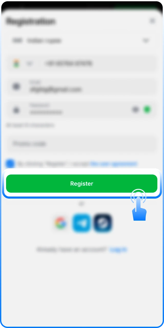 Confirm your registration to join the 1Win India platform.