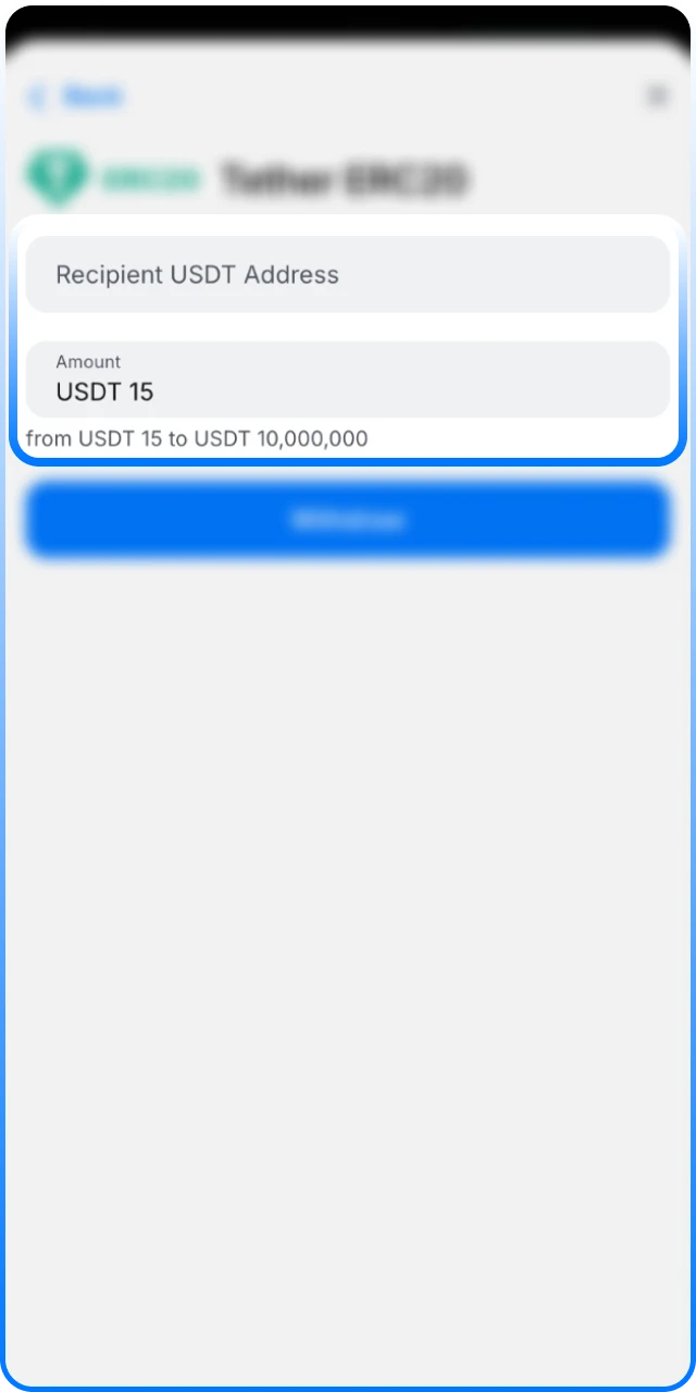 Fill in the 1win India withdrawal form with your details.