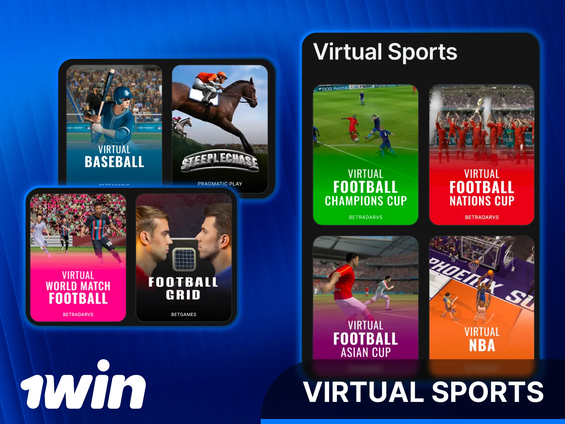 Place bets on virtual sports simulations at 1win India.