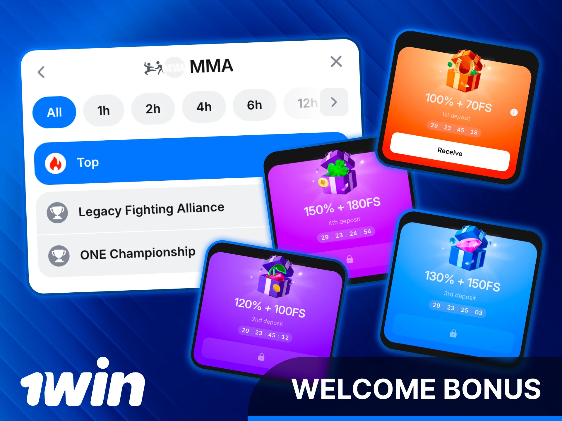 Claim a generous 1win sports welcome bonus to bet on MMA.