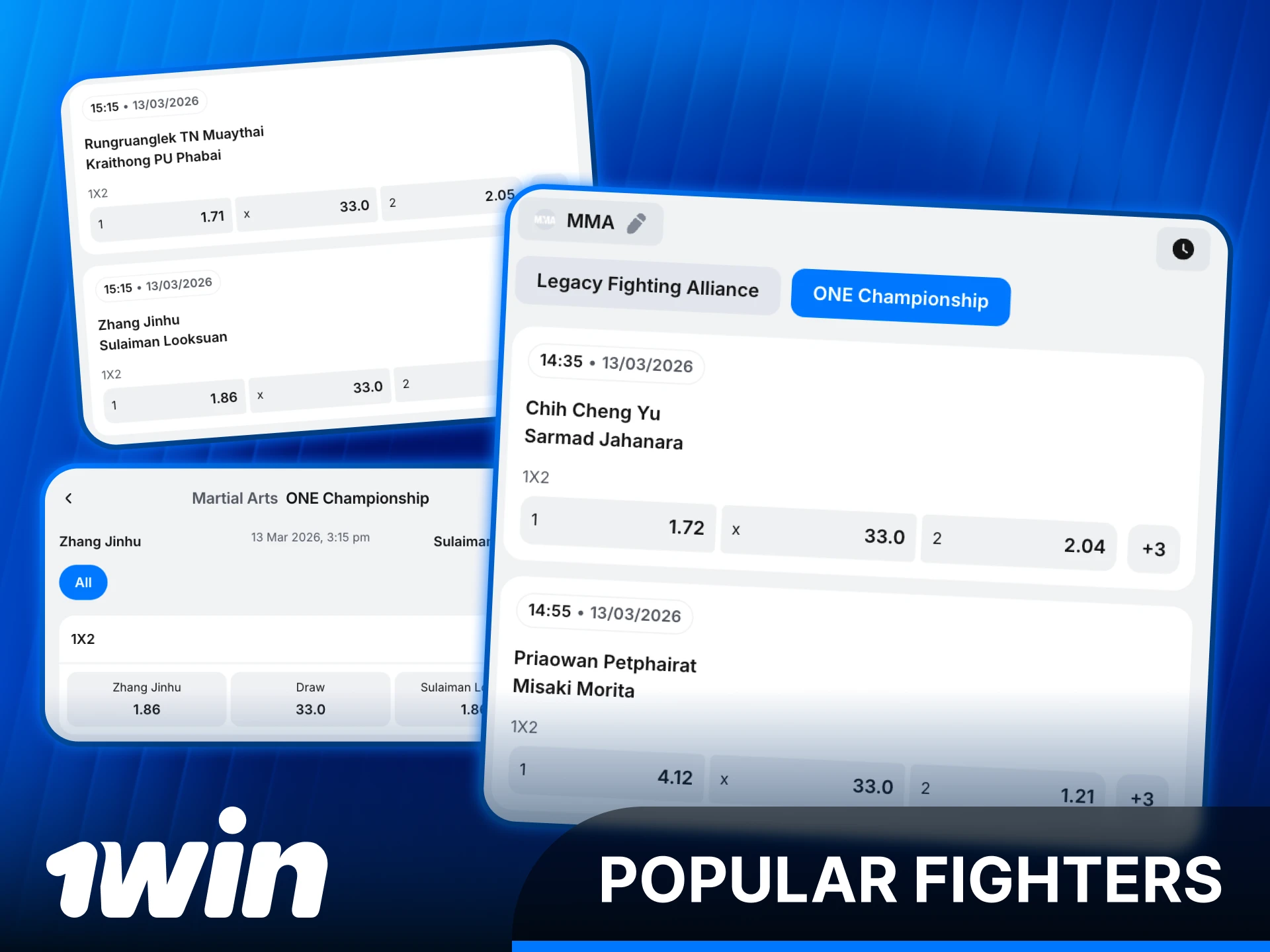 Follow elite MMA fighters and place your bets via 1win.