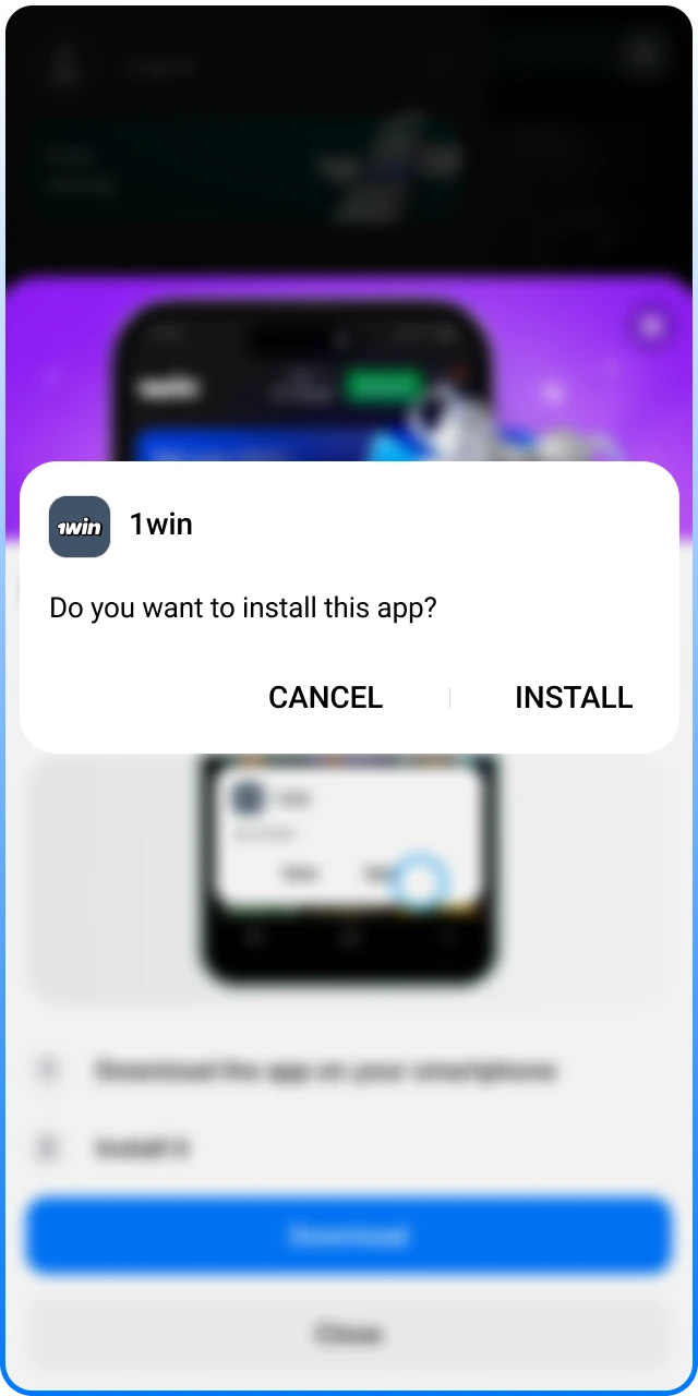 Install the 1win App on Android to start MMA wagering.