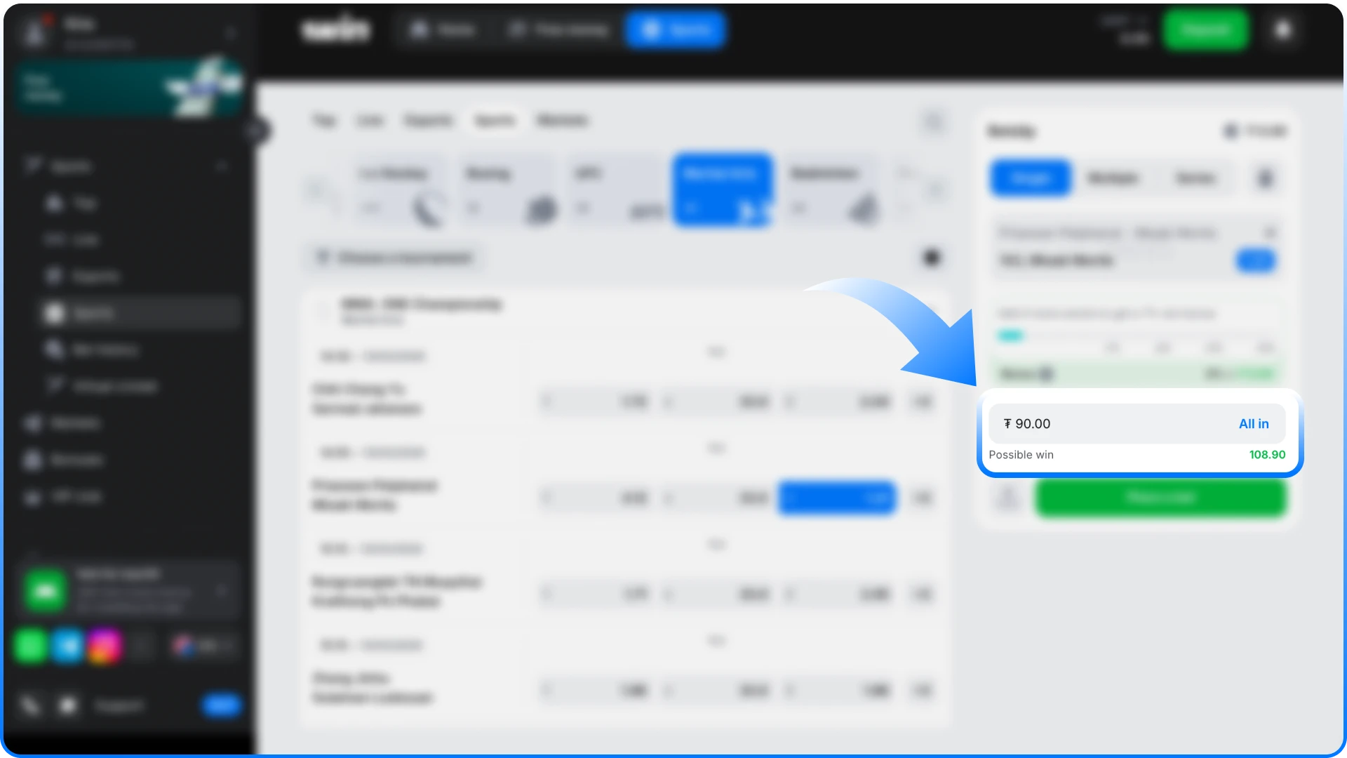 Place your first MMA bet on the official 1win sportsbook.