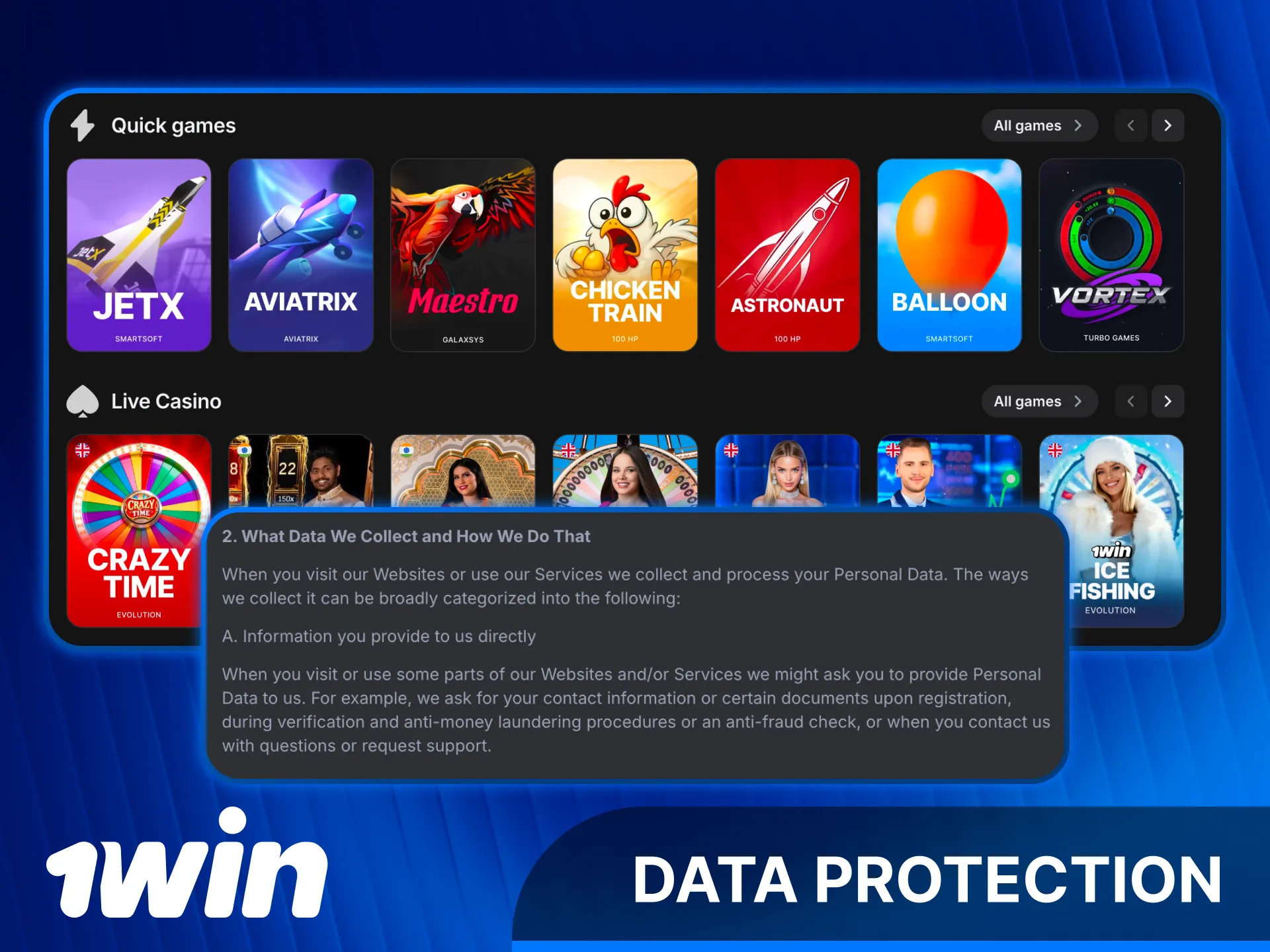 Benefit from 1win Registration data protection and high privacy standards.