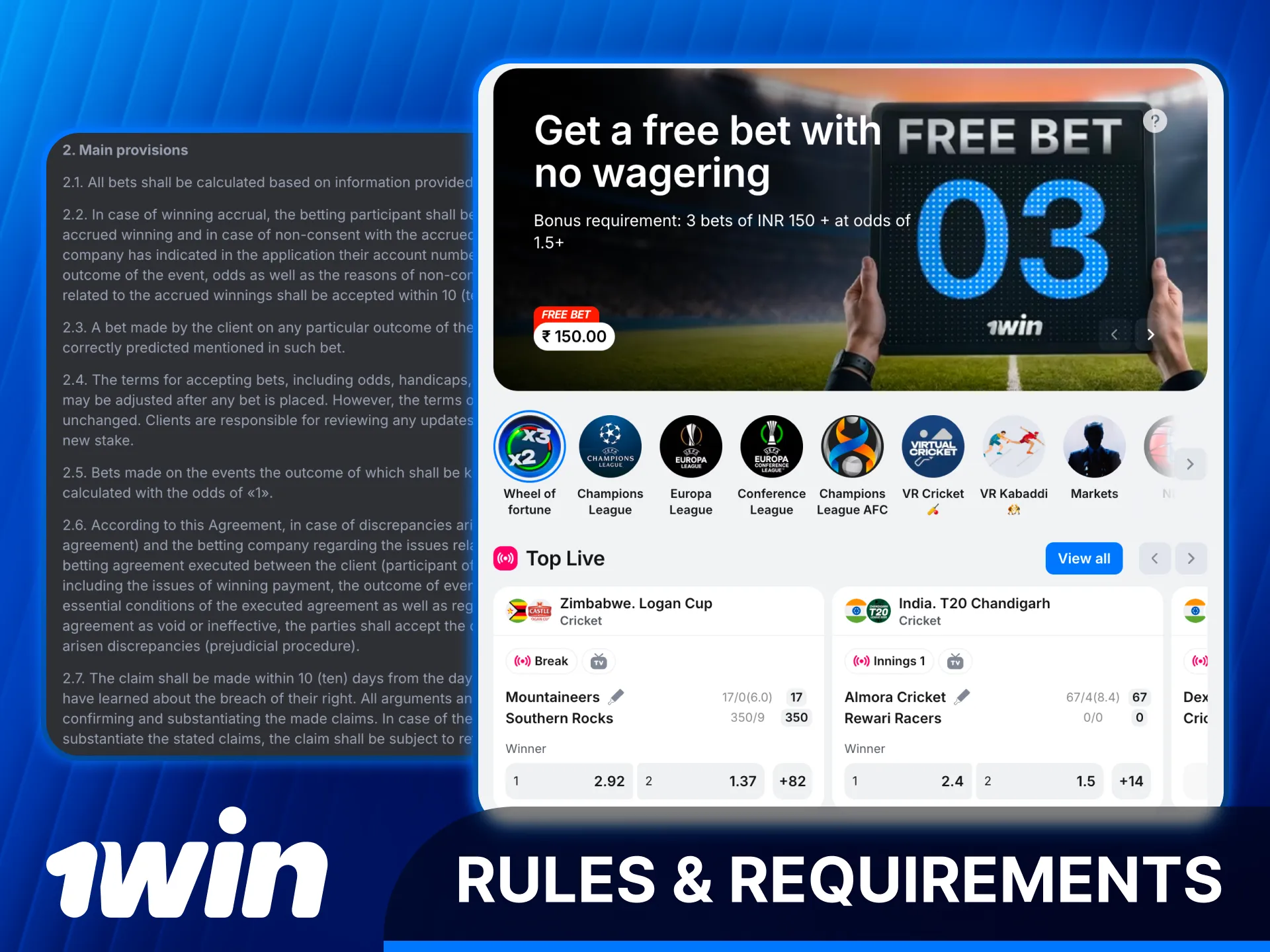 Follow the 1win Registration account rules to keep your profile active.