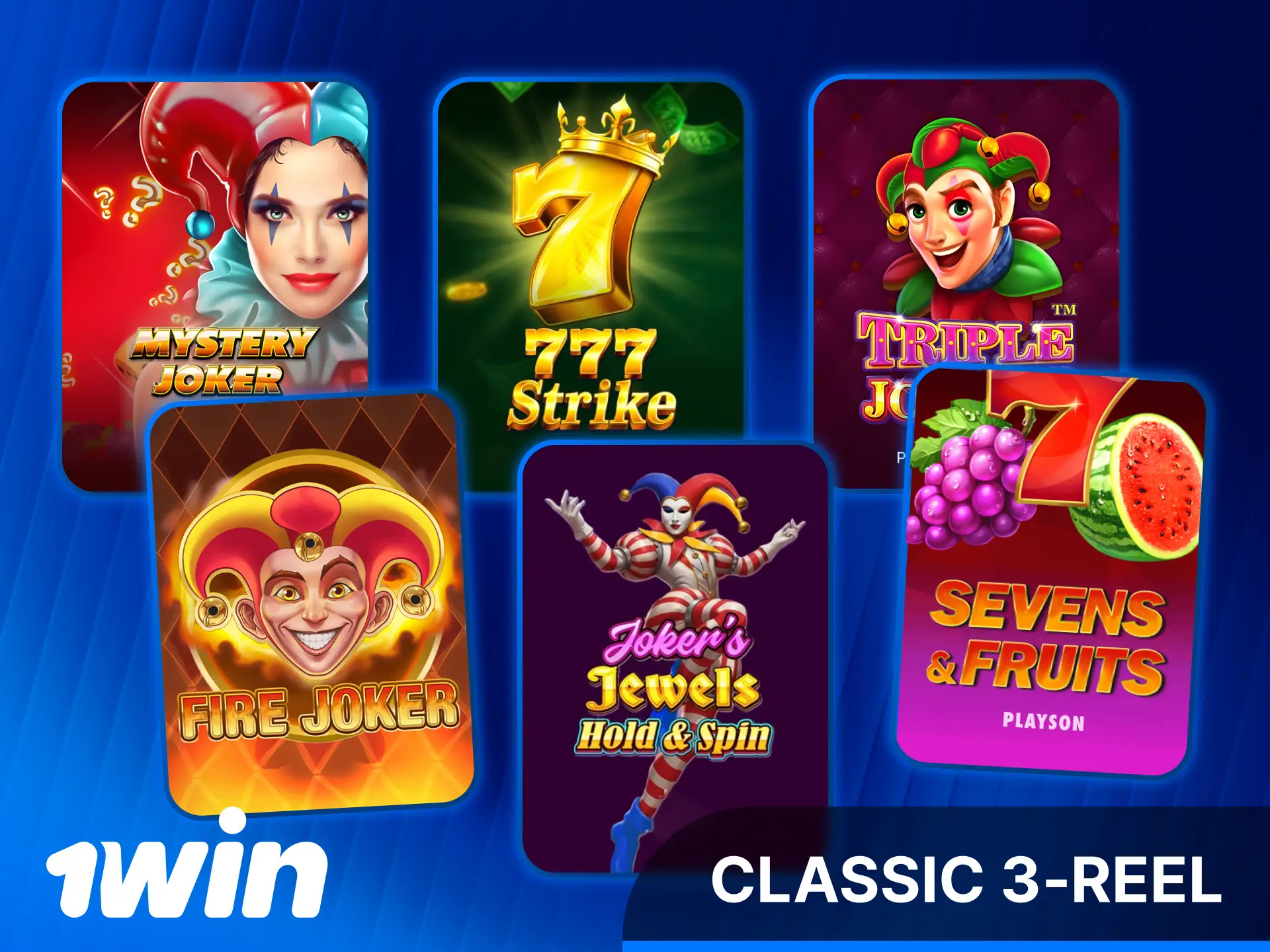 Play classic 3-reel 1win Slots for a traditional casino feel.