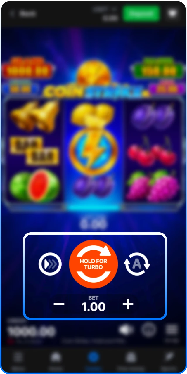 Set your 1win Slots bet amount before spinning the reels.