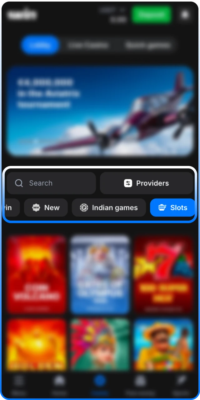 Filter 1win Slots by provider or theme to find your favorite.
