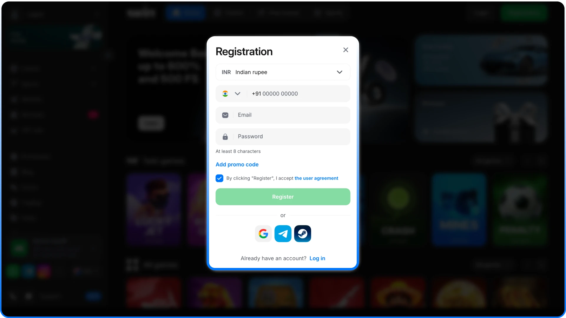 Sign in to your official 1win Tennis profile to start wagering.